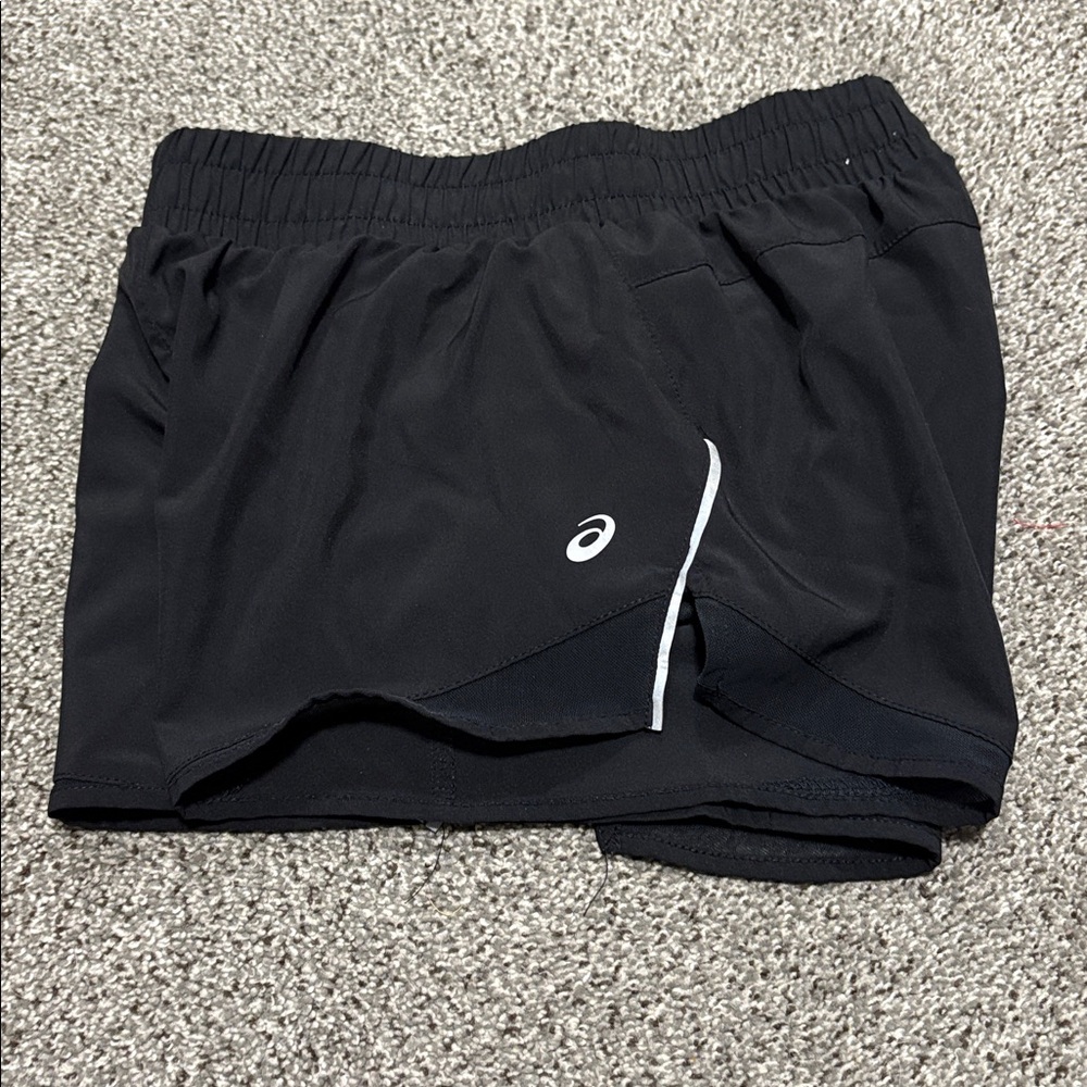Asics Black Running Shorts with Logo